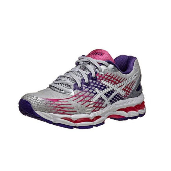 NEW ASICS GEL NIMBUS 17 Womens Light Grey Pink Purple Size 8.5 US 40 EUR Medium - Picture 2 of 3